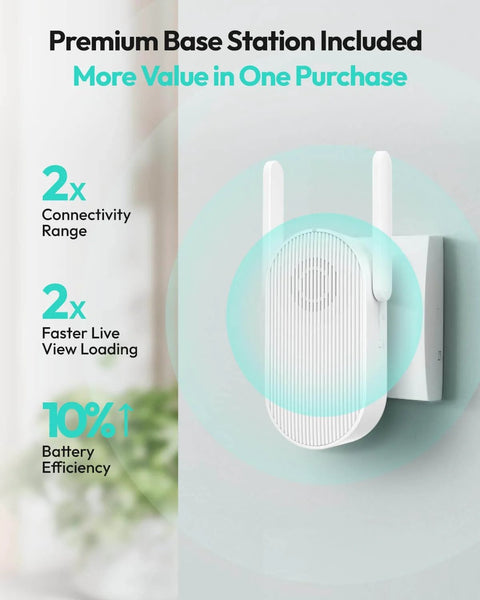 Wireless Solar Powered 2K Doorbell Camera With 180 Degree Head To Toe View, 2 Way Audio, Human Detection, 5200mAh Battery, No Monthly Fee, 2.4Ghz WiFi, Great For Packages And Visitors, premium base station boosting connectivity and efficiency