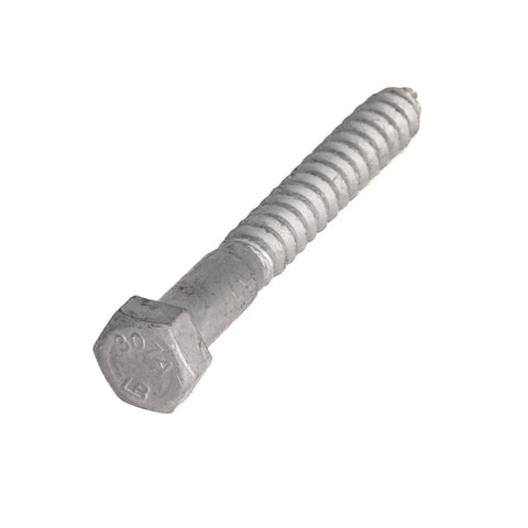 5/16 In x 3 In Galvanized Lag Screws Kit Grade A307 With 100 Count 5/16 In USS Flat Washers, Hot Dip Galvanized, partially threaded screw