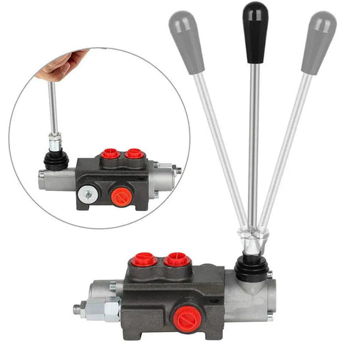 Hydraulic Flow Control Valve With One Spool For Small Tractors And Loaders 11 GPM 3600 PSI G Ports Adjustable Relief Lever Handle