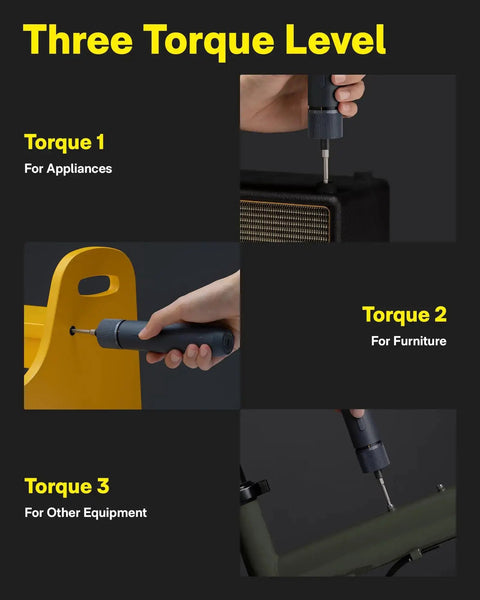 18 Piece Electric Screwdriver Tool Kit With LED Light 3 Torque Settings 10 Bits Compact Portable Home Repair Set use examples
