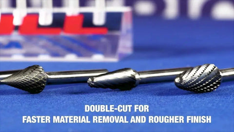 Carbide Ball End Double Cut Burr for Die Grinder, Three Quarters Inch Diameter, Eleven Sixteenths Inch Cut Length, One Quarter Inch Shank, Two and Seven Sixteenths Inches Overall Length, DUL Series Drill America