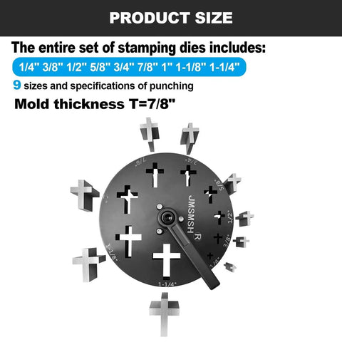 Disc Cutter Cross Shape Set Of 9 Punches For Jewelry Making Pendant Forming Mold Dope Pro Grade SKH-9 Steel Jewelry Tool