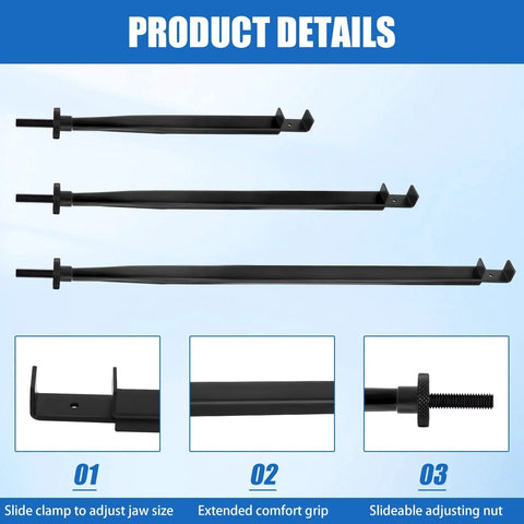 Adjustable Extension Clamp Wrench Tool For Tight Spaces That Holds Nuts Bolts And Hose Clamps With Three Interchangeable Extension Lengths