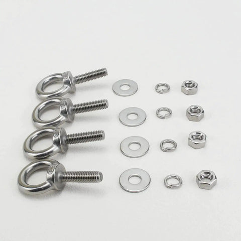 Four Pack M8 By 30mm Stainless Steel Eyebolts With Nuts And Washers 304 Grade Heavy Duty Eyebolts For Outdoor Lifting
