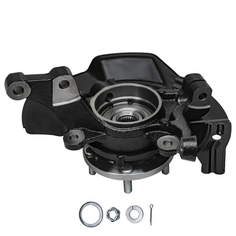 Front view of Front Steering Knuckles And Wheel Hub Bearings Kit For 2011 Hyundai Sonata 2.4L with sport suspension FWD Replacement.