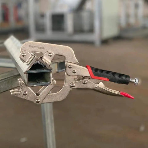 Heavy Duty Workhorse Welding Pipe Pliers Clamp With Fast Release C Clamp Locking Large V Pads Adjustable V Jaw Fits 1 Inch 2 Inch And 3 Inch Tubes For Round And Square Tubes 10 Inch 1 Pack Included in use on metal tube