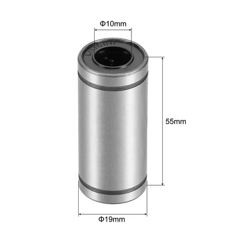 Premium LM10LUU Go-To Linear Bearing Set 8pcs 10mm Bore 19mm OD 55mm Long for CNC Machines and 3D Printers 45 Steel uxcell