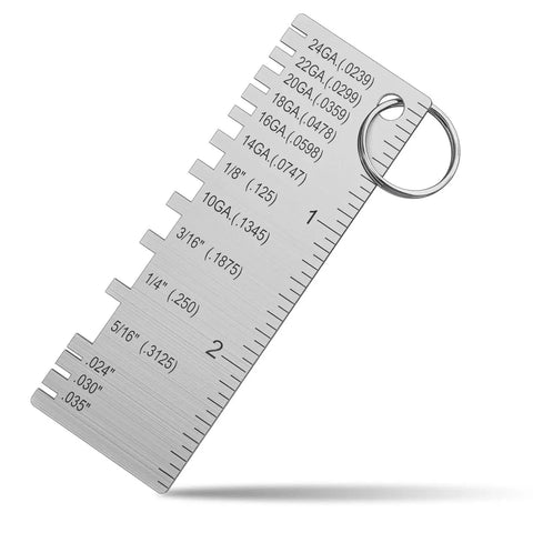 Portable Metal Sheet Thickness Gauge ZeeDix Pro Grade Stainless Steel Plated Size Inspection Tool with clear scale view