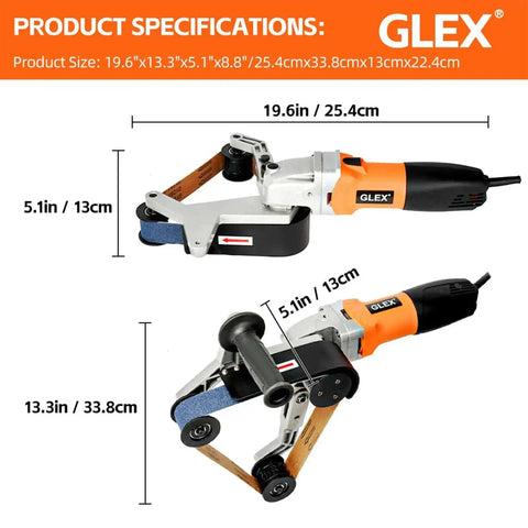 Beast Mode Pipe Polisher And Belt Sander For Stainless Steel Round Tubes with 110V 800W Motor and 40x760 mm belt specifications.