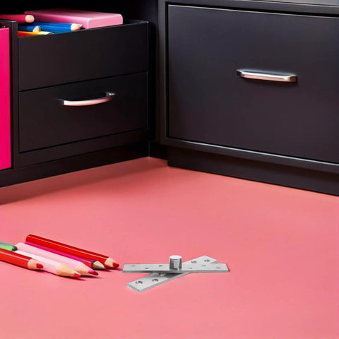 Invisible Pivot Door Hinges Set 360 Degree Rotation Stainless Steel Concealed Heavy Duty Secret Door Hardware on floor