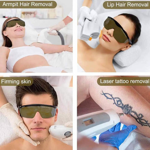 All Day Comfort Broad Spectrum Laser Safety Glasses Eye Protection OD 5 Plus worn during various laser treatments for safety