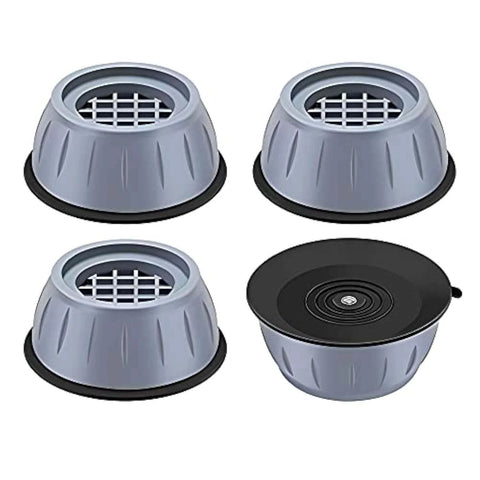 Anti Vibration Pads for Washing Machine and Dryer Set of 4 Universal Support Feet in gray, featuring a grid design for stability.