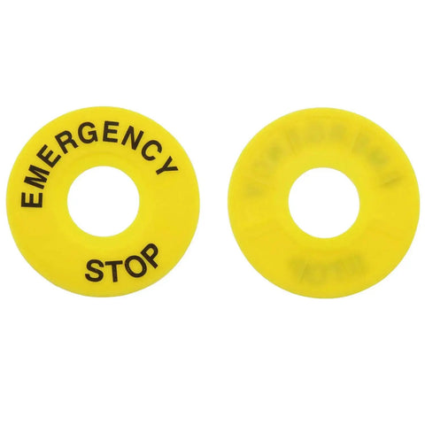 5 Pack Emergency Stop Ring Gasket For Push Button Switch, Yellow, 60mm Outer Diameter, 22mm Inner Diameter, Durable Plastic Construction