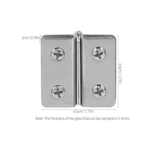 Heavy Duty Stainless Steel Small Glass Door Hinges 2 Pack With Adjustable Thickness For Cabinets Showcases And Wine Cabinets