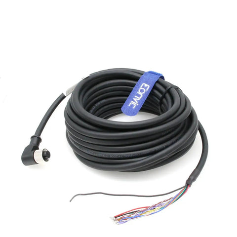 Cognex Vision Cable 24V Power I O Cable CCB PWRIO Right Angle Waterproof M12 12 Pin Female A Code coiled 10m view