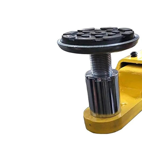 APlusLift HW-10KOH-A 10,000 lb car lift post component; yellow base with chrome threaded post and round top plate