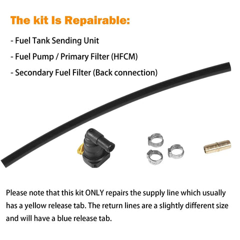 Ford F Series 6.7L Diesel Fuel Filter Tank Supply Line Connector Repair Kit 2011 2022 F250 F350 F450 F550 with parts