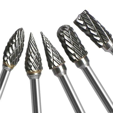 Double Cut Carbide Rotary Burr Set Pro Grade 10 Pc Kit With One Eighth Inch Shank And Quarter Inch Head Tungsten Carbide Die Grinder Bits