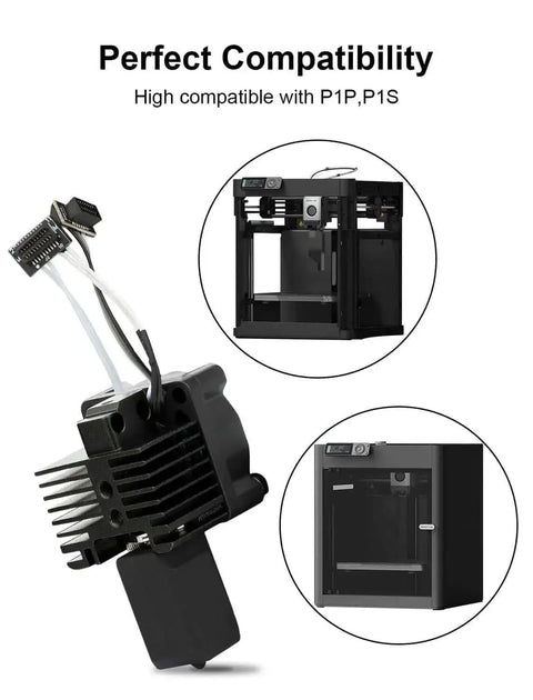 Hotend Kit With Fan For P1P And P1S 3D Printer Series, Hardened Steel Nozzles, integrated design compatible with Bambu Lab printers