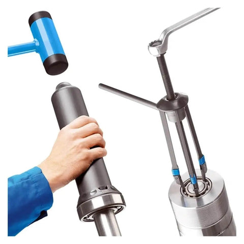 Universal Bearing Install Kit TMFT36, showing hand using impact-resistant tool for auto repair, ergonomic pro-grade design