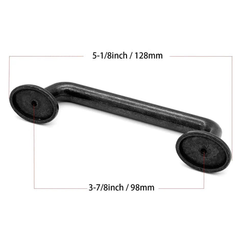Rustic Black Silver Cabinet Handles Set Of 10 Drawer Pulls Zinc Alloy One Piece Die Cast Construction Center To Center 3 7/8 Inches