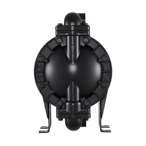 VEVOR air-operated double diaphragm pump, 1in inlet/outlet, aluminum alloy body, black.