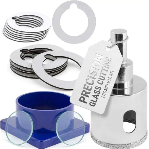 1-3/8 Inch Diamond Hole Saw Kit With Water Delivery And Guide For Granite And Quartz Countertops Ceramic Porcelain And Glass Tile Drill Bit Heavy Duty 3/8 Inch Shank Beast Mode Drilax components and accessories on display