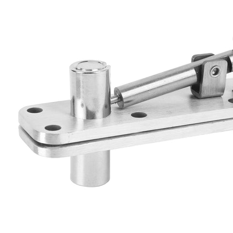Close-up of stainless steel Hidden Door Pivot Hinge With 360 Degree Rotation Heavy Duty Stainless Steel Concealed Door Hardware For Bookcases