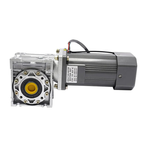 AC 110V Worm Gear Reducer Motor With Speed Controller for CNC Machines and Industrial Equipment, side view