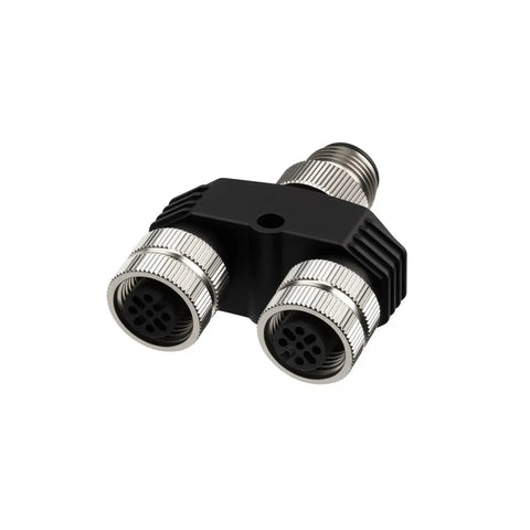 M12 5 Pin Male To 2x M12 5 Pin Female Y Type Circular Connector 12mm Sensor Power Supply Outdoor IP67 Waterproof
