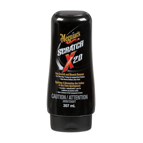 Car Scratch Fix That Kicks Out Paint Scratches and Swirls Without Messing Your Clear Coat Meguiars ScratchX 7 Oz Liquid bottle side view.