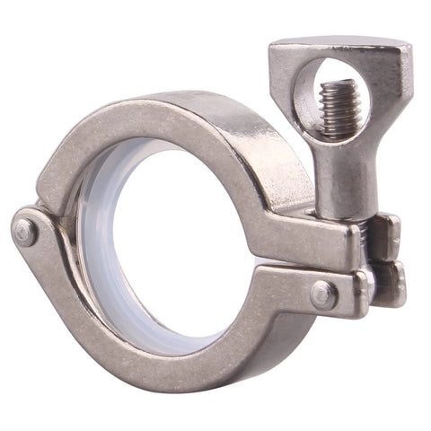 GOVALVE sanitary stainless steel tri-clamp with wing nut, 50.5mm TC, silicone gasket, pack of 2