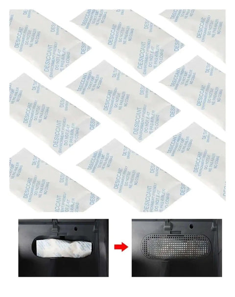 Moisture Absorbing Desiccant Packets AMS Ready For Filament Dryer Box Fits P1P P1S X1C 24 Pack shown with installation diagram