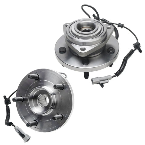 Six Piece Front Wheel Bearing Hubs Kit With Two Front Hubs And Four Upper And Lower Ball Joints For 2005-2010 Jeep Grand Cherokee And 2006-2010 Commander Replacement Front Left And Right Hubs To Beef Up Your Jeep 5 Bolt ABS Sensor Ready