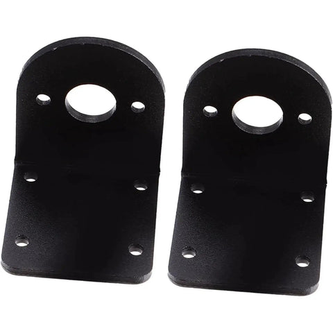 Heavy Duty L Shaped Motor Mounting Bracket for CNC Cutting Machines, 2 Pieces, Steel Clamp, Black Finish, Front View