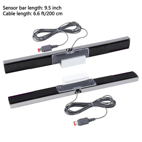 Wired Infrared Sensor Bar For Nintendo Wii And Wii U Consoles Replacement with 6.6 ft cable and adhesive stand for TV or monitor placement