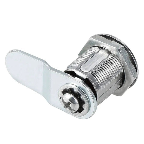 Cam Lock Set For Drawer And Cabinet, 13/16 Inch Cylinder, Zinc Alloy Chrome Plated, Keyed Alike, side view of cam lock