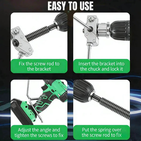 Installation guide for High-Power Drill Nibbler For Sheet Metal Cutting, Titanium-Plated Nibbler Head with adapter for iron.