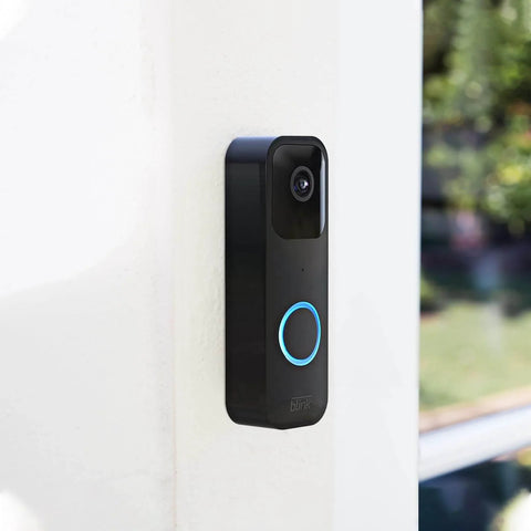 Video doorbell installed on wall with Back Plate Replacement For Video Doorbell Gen 1 With Hooks, Durable Black Plastic Cover
