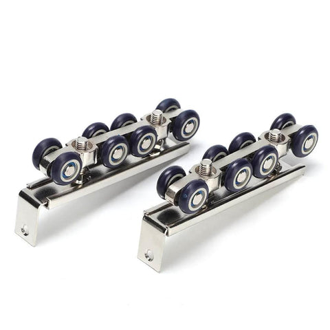 Beefy Eight Wheel Door Track Pulley System Heavy Duty Sliding Door Hardware With Zinc Alloy And Cold Rolled Steel, 13 X 3.5 X 2.2 Cm