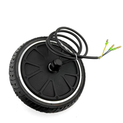 L-faster 8-inch scooter motor wheel with brushless hub, black wheel and white rim, wired