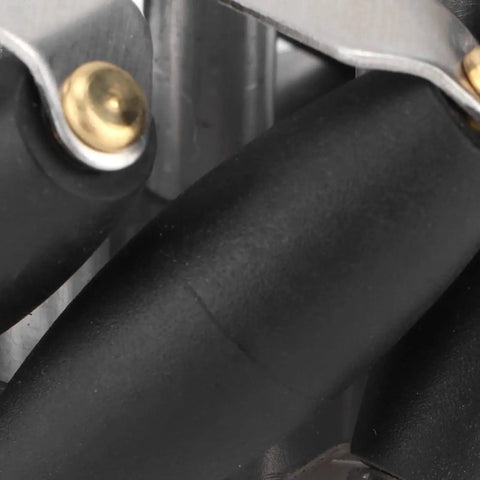 Close-up of TPR rollers on Four Piece 48mm Steel Mecanum Wheels Set With TPR Rollers For Robot Car Omni Directional Drive Wheels