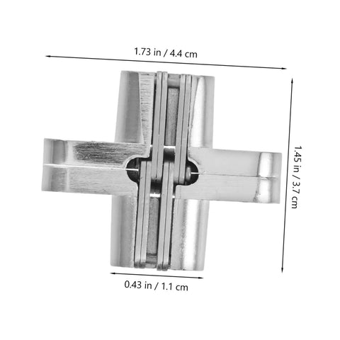 Invisible Folding Door Hinge Kit For Secret Doors Easy To Install Cross Hidden Hinges Dope Sturdy Alloy Construction Hidden Hardware For Bifold And Sliding Doors Durable Quick Install For Hidden Cabinets And Secret Door Projects front view showing measurements.