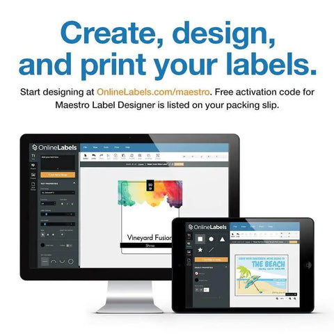 Printable White Matte Sticker Paper for Inkjet and Laser Printers, 10 Sheets 8.5 by 11 Full Sheet Label Paper, No Slits displayed on monitors