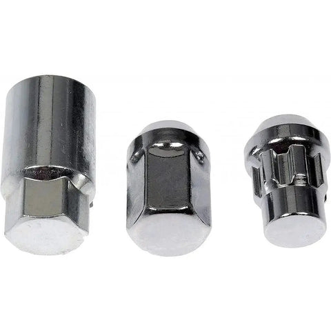 Wheel Lock For Dodge Omni 1990 Carbon Steel Chrome Finish With 25 Millimeters Depth, 19 Millimeters Hex Size And 32.46 Millimeters Overall Length