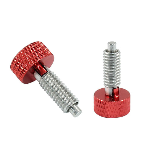 Two Pack Hand Retractable Spring Plungers M6 Type Quick Release Pins With Knurled Stainless Steel Red Handle For Toolbox And Rolling Equipment Heavy Duty Projects