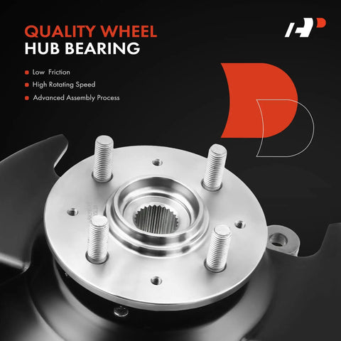 Front Right Steering Knuckle And Wheel Bearing Hub Assembly For Honda Civic 2001 2002 1.7L Passenger Side Direct Replacement