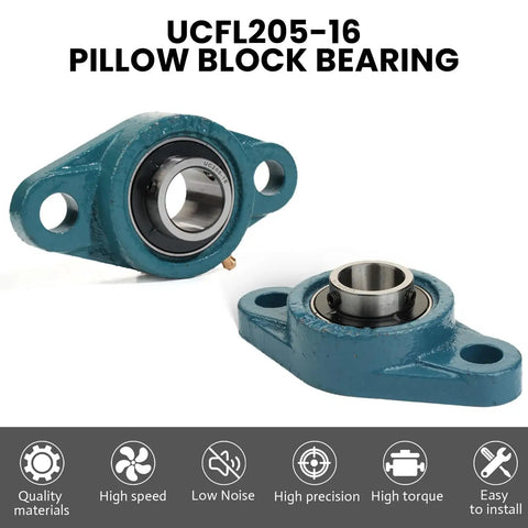 Heavy Duty Built To Last 1 Inch Bore Pillow Block Bearing UCFL205-16 With Self Alignment, solid cast iron housing