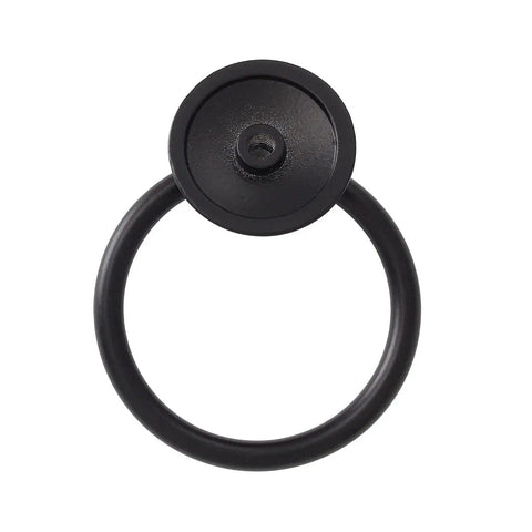 12 Pack Ring Drawer Pull Handles For Cabinets And Drawers, Zinc Alloy Dresser Knobs In Black Finish, 1.8 Inch Outer Diameter