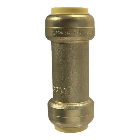 Brass 3/4in x 3/4in push-fit check valve, NSF ANSI61 certified, Amazon brand, for copper/PEX/CPVC, 1 pack.
